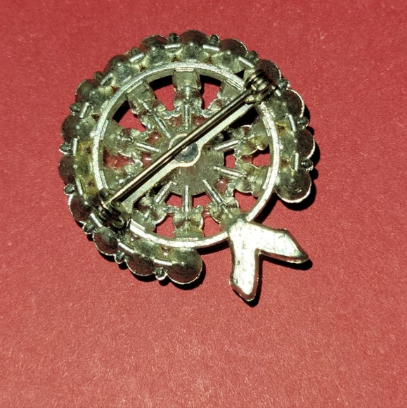 ❤️Vintage Silverstone Clear Rhinestone Brooch Pendant Pin - Picture 4 of 4